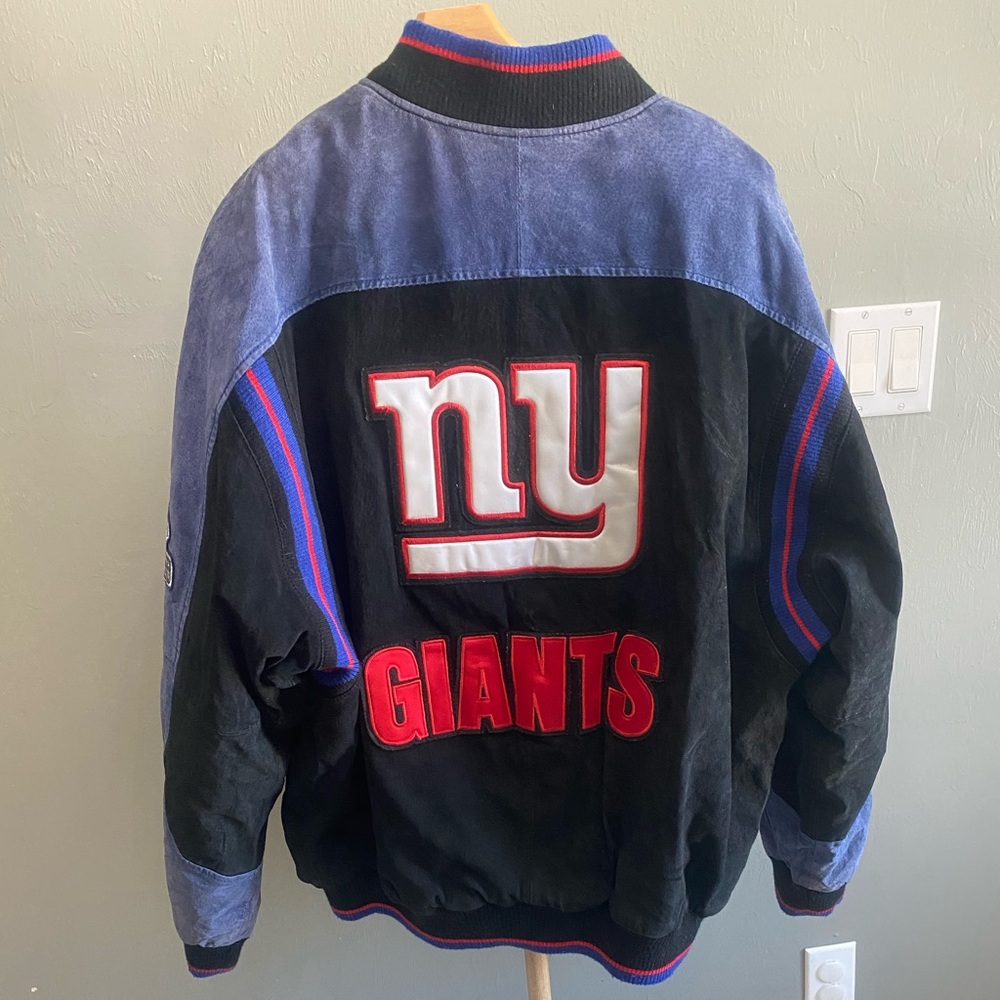NFL Giants Black and Blue Varsity Jacket - Picture 2 of 4